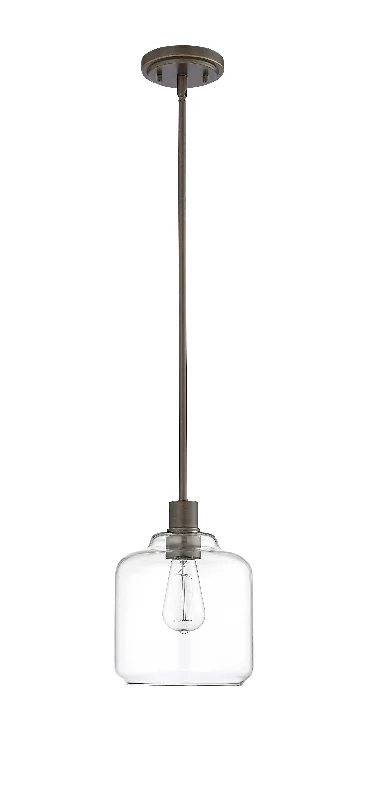 Contemporary Ceiling Lights with Unique, Abstract ShapesAsheville Mini-Pendant - Rubbed Bronze - Clear Glass - 8in. Diameter - E26 Medium Base Contemporary Ceiling Lights with Unique, Abstract ShapesAsheville Mini-Pendant - Rubbed Bronze - Clear Glass - 8in. Diameter - E26 Medium Base