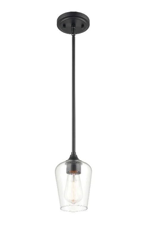 Victorian - Inspired Ceiling Lights with Ornate Crystal ChandeliersAshford Mini-Pendant - Matte Black - Clear Glass - 5in. Diameter - E26 Medium Base Victorian - Inspired Ceiling Lights with Ornate Crystal ChandeliersAshford Mini-Pendant - Matte Black - Clear Glass - 5in. Diameter - E26 Medium Base