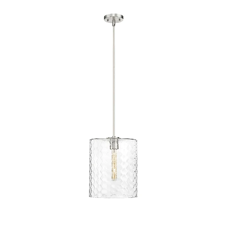 Retro Ceiling Lights Inspired by the 1950s and 1960s DesignAshli Pendant - Brushed Nickel - Clear Honeycomb Glass - 12in. Diameter - E26 Medium Base Retro Ceiling Lights Inspired by the 1950s and 1960s DesignAshli Pendant - Brushed Nickel - Clear Honeycomb Glass - 12in. Diameter - E26 Medium Base