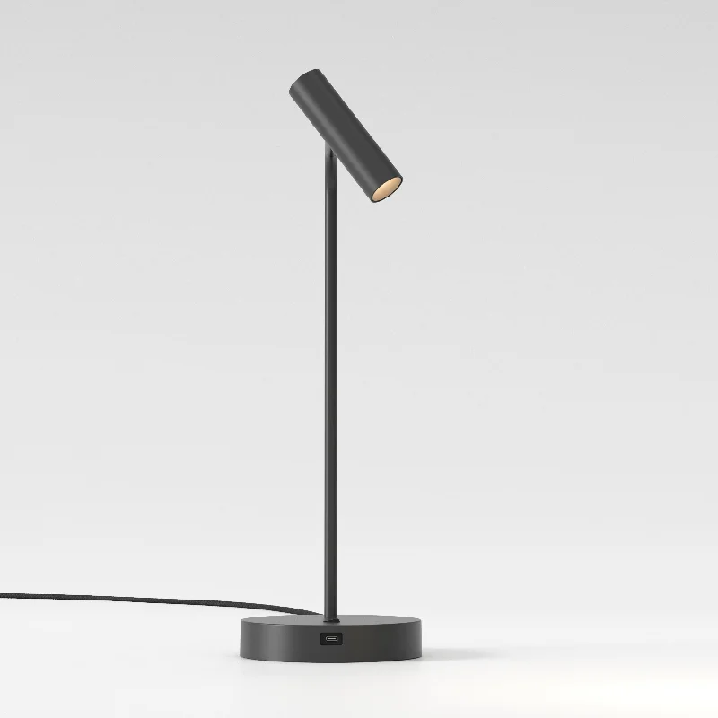 industrial style table lamps with exposed bulbs for loft apartmentsAstro Enna Desk Lamp USB Matt Black