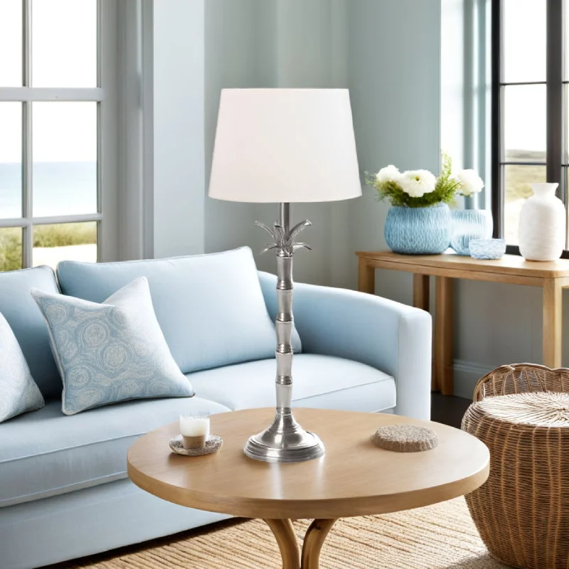 coastal style table lamps with nautical elements for beach housesBahama Palm Tree Table Lamp Base in Silver coastal style table lamps with nautical elements for beach housesBahama Palm Tree Table Lamp Base in Silver