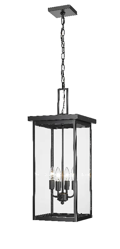 Metal Ceiling Lights in Brass, Copper, Stainless Steel, and IronBarkeley Outdoor Hanging Lantern - Powder Coated Black - Clear Glass - 11in. Diameter - E12 Candelabra Base Metal Ceiling Lights in Brass, Copper, Stainless Steel, and IronBarkeley Outdoor Hanging Lantern - Powder Coated Black - Clear Glass - 11in. Diameter - E12 Candelabra Base