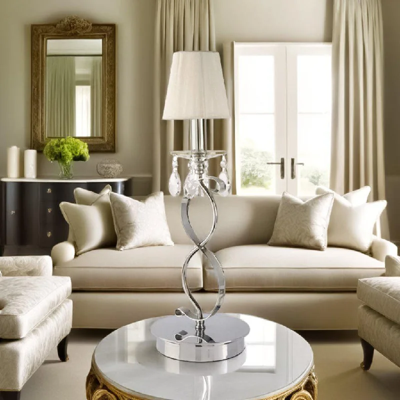 mid century modern table lamps with iconic designs for a stylish studyBella Crystal Table Lamp in Chrome with White Shade mid century modern table lamps with iconic designs for a stylish studyBella Crystal Table Lamp in Chrome with White Shade
