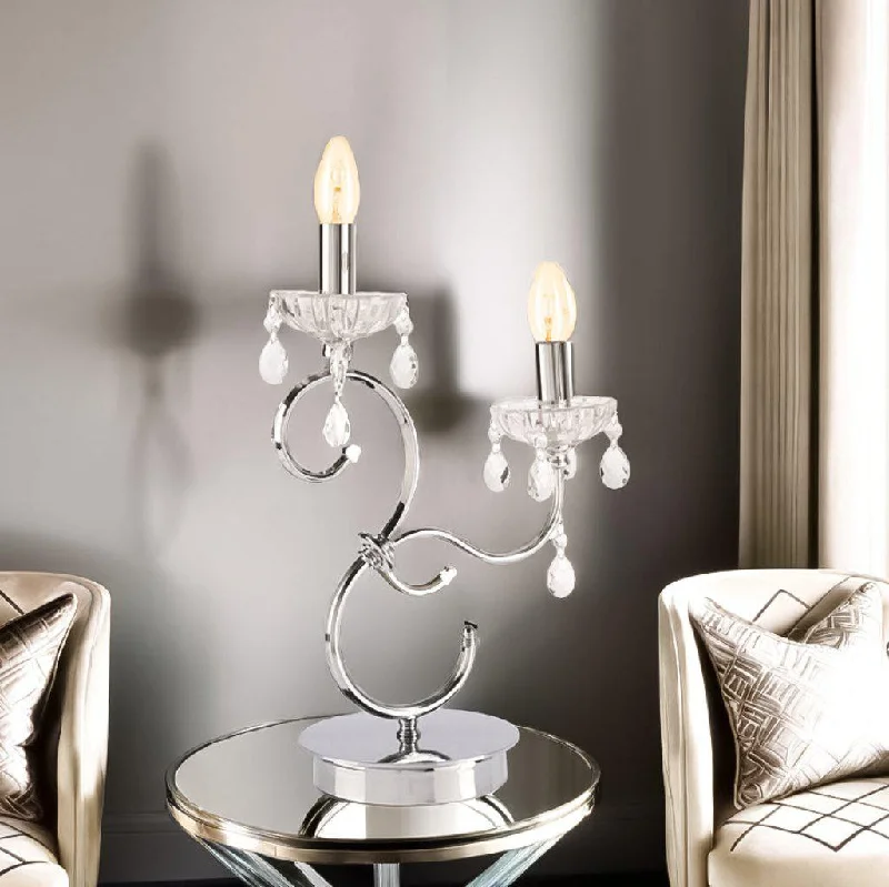 industrial style table lamps with exposed bulbs for loft apartmentsBella Crystal Table Lamp 2Lt in Chrome industrial style table lamps with exposed bulbs for loft apartmentsBella Crystal Table Lamp 2Lt in Chrome