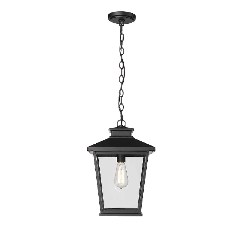 Industrial Style Ceiling Lights with Exposed Bulbs and Metal CagesBellmon Outdoor Hanging Lantern - Powder Coat Black - Clear Seeded Glass - 11.1in. Diameter - E26 Medium Base Industrial Style Ceiling Lights with Exposed Bulbs and Metal CagesBellmon Outdoor Hanging Lantern - Powder Coat Black - Clear Seeded Glass - 11.1in. Diameter - E26 Medium Base