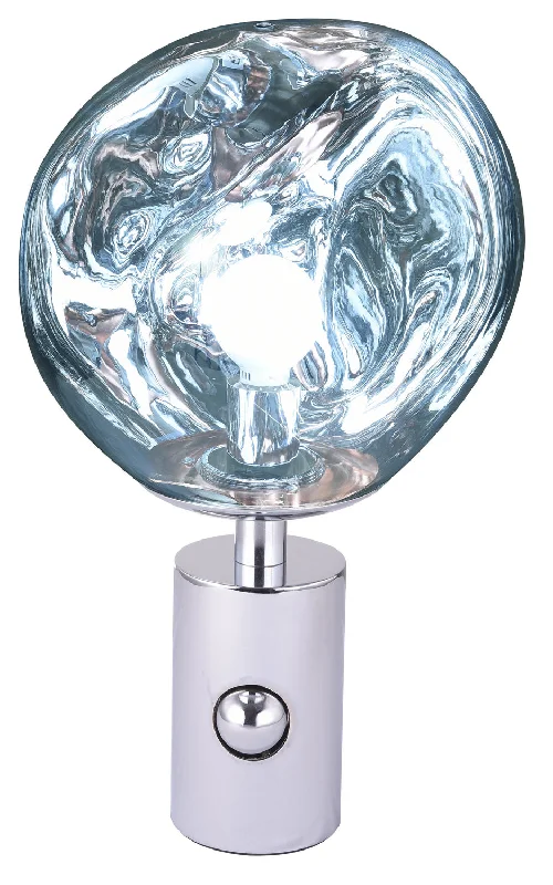 marble table lamps with a luxurious veined pattern for high end decorBethel International DLS18T10S Modern  Lamp Silver