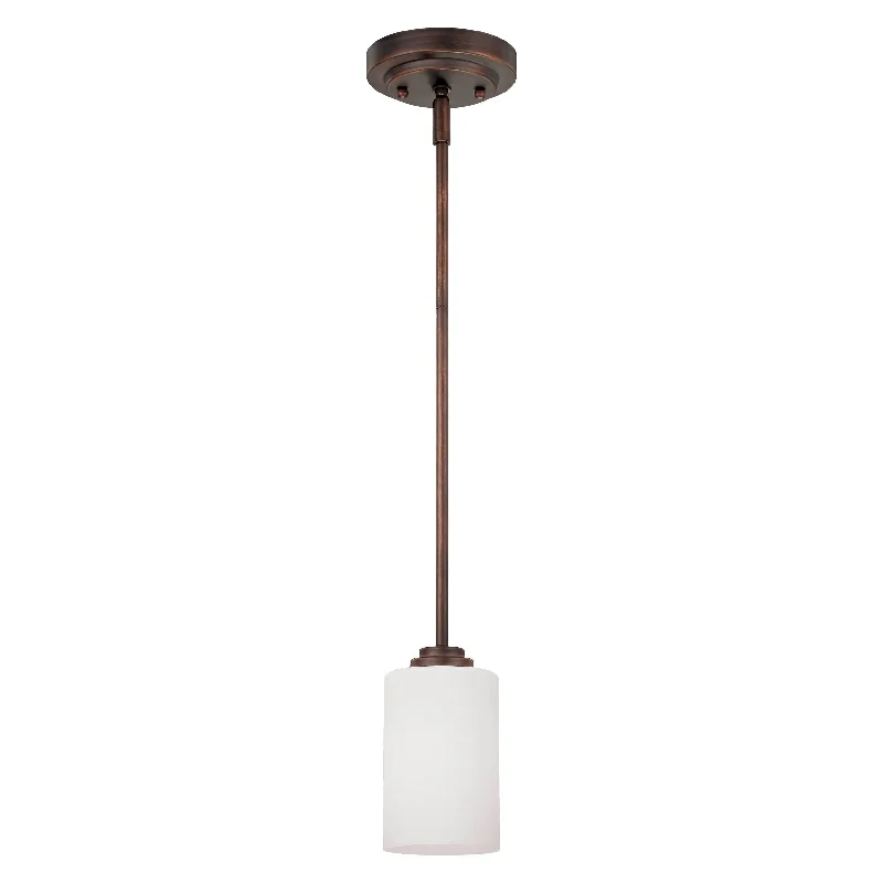 Glass Ceiling Lights with Frosted, Colored, or Etched GlassBristo Pendant - Rubbed Bronze - Etched White Glass - 5in. Diameter - E26 Medium Base Glass Ceiling Lights with Frosted, Colored, or Etched GlassBristo Pendant - Rubbed Bronze - Etched White Glass - 5in. Diameter - E26 Medium Base