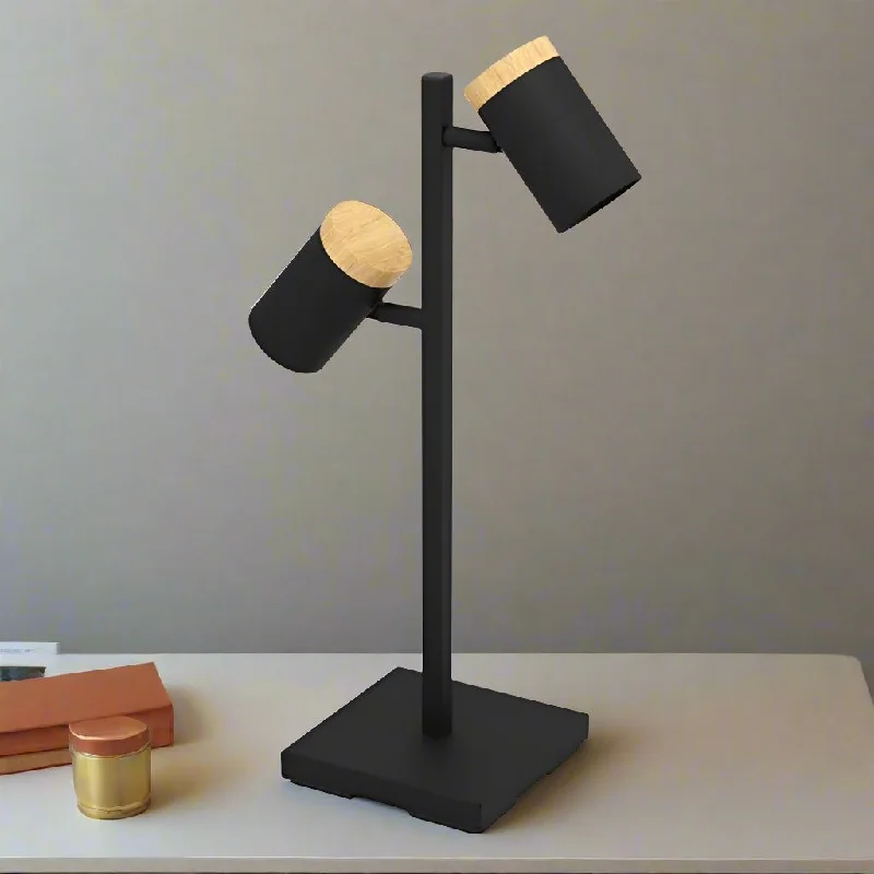 marble table lamps with a luxurious veined pattern for high end decorCartagena LED Table Lamp Black/Brown 390069N Eglo Lighting