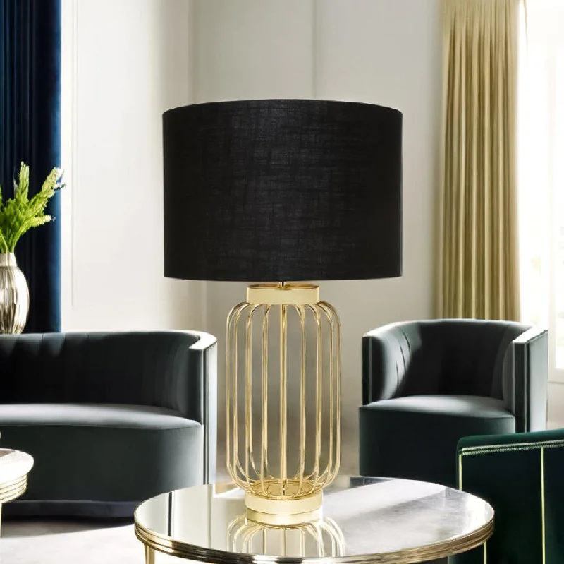 art deco table lamps with geometric shapes for a retro touchCleo Table Lamp Gold / Black 11563
