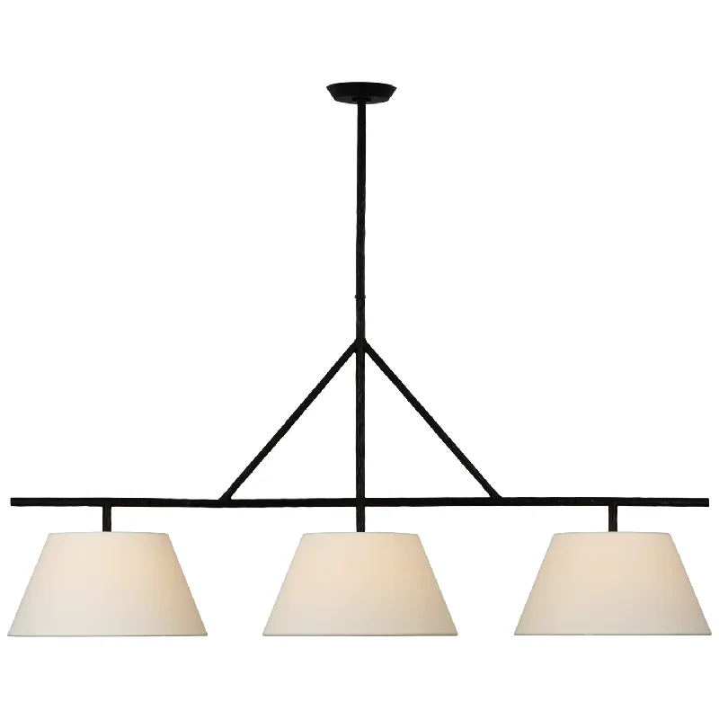 Industrial Style Ceiling Lights with Exposed Bulbs and Metal CagesCollette Large Linear Pendant Industrial Style Ceiling Lights with Exposed Bulbs and Metal CagesCollette Large Linear Pendant