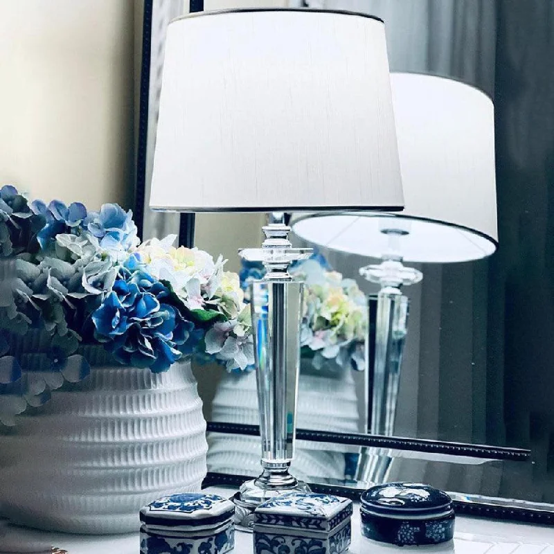 glass table lamps with a frosted surface for soft light diffusionContemporary Crystal Table Lamp in Chrome or Gold glass table lamps with a frosted surface for soft light diffusionContemporary Crystal Table Lamp in Chrome or Gold