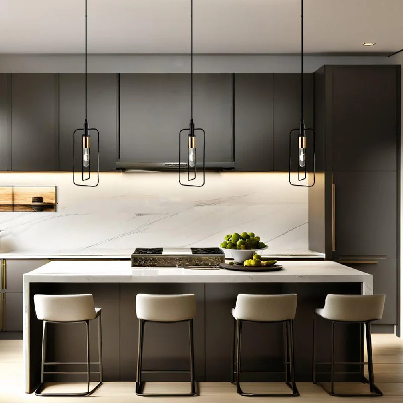 Contemporary Ceiling Lights with Unique, Abstract ShapesContour Pendant Light Rectangular in Black w/ Antique Brass Highlight Contemporary Ceiling Lights with Unique, Abstract ShapesContour Pendant Light Rectangular in Black w/ Antique Brass Highlight