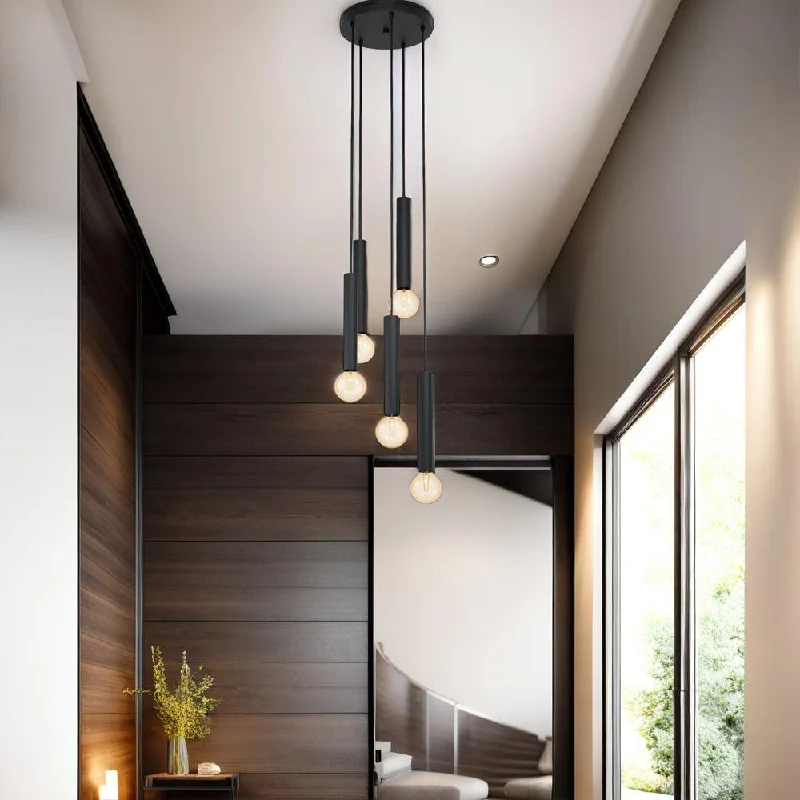 Mid - Century Modern Ceiling Lights with Simple, Sleek LinesCortenova Pendant Light 5Lt in Black Mid - Century Modern Ceiling Lights with Simple, Sleek LinesCortenova Pendant Light 5Lt in Black