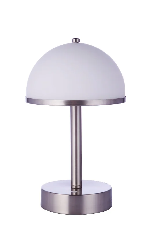 rustic farmhouse table lamps for cozy kitchensCraftmade Lighting 86284R-LED Modern Rechargable Led Portable Lamp Brushed Polished Nickel