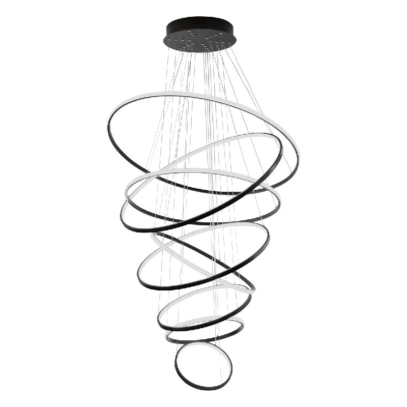 Mid - Century Modern Ceiling Lights with Simple, Sleek LinesCrown 8 Ring Pendant Light 3000k/5000k in Black, Chrome or Gold Mid - Century Modern Ceiling Lights with Simple, Sleek LinesCrown 8 Ring Pendant Light 3000k/5000k in Black, Chrome or Gold