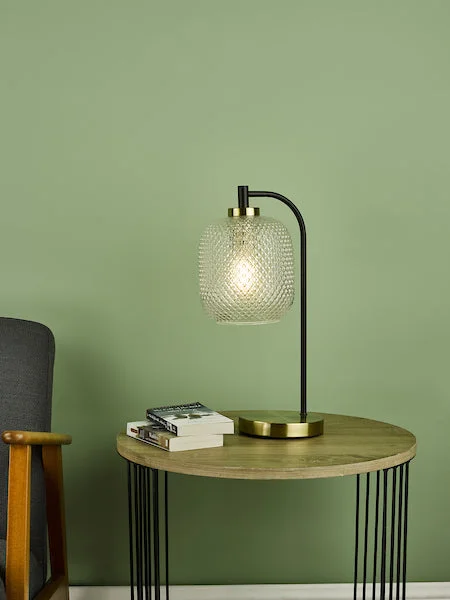 coastal style table lamps with nautical elements for beach housesDar Tehya Table Lamp Satin Brass & Black coastal style table lamps with nautical elements for beach housesDar Tehya Table Lamp Satin Brass & Black