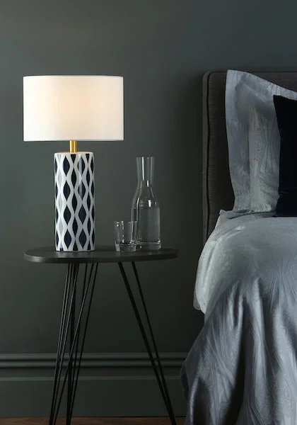 glass table lamps with a frosted surface for soft light diffusionDar Weylin Blue & White Table Lamp with Shade glass table lamps with a frosted surface for soft light diffusionDar Weylin Blue & White Table Lamp with Shade