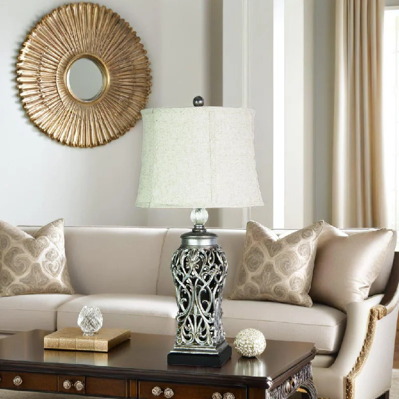 victorian style table lamps with ornate details for traditional homesDorne Table Lamp Silver/Black victorian style table lamps with ornate details for traditional homesDorne Table Lamp Silver/Black