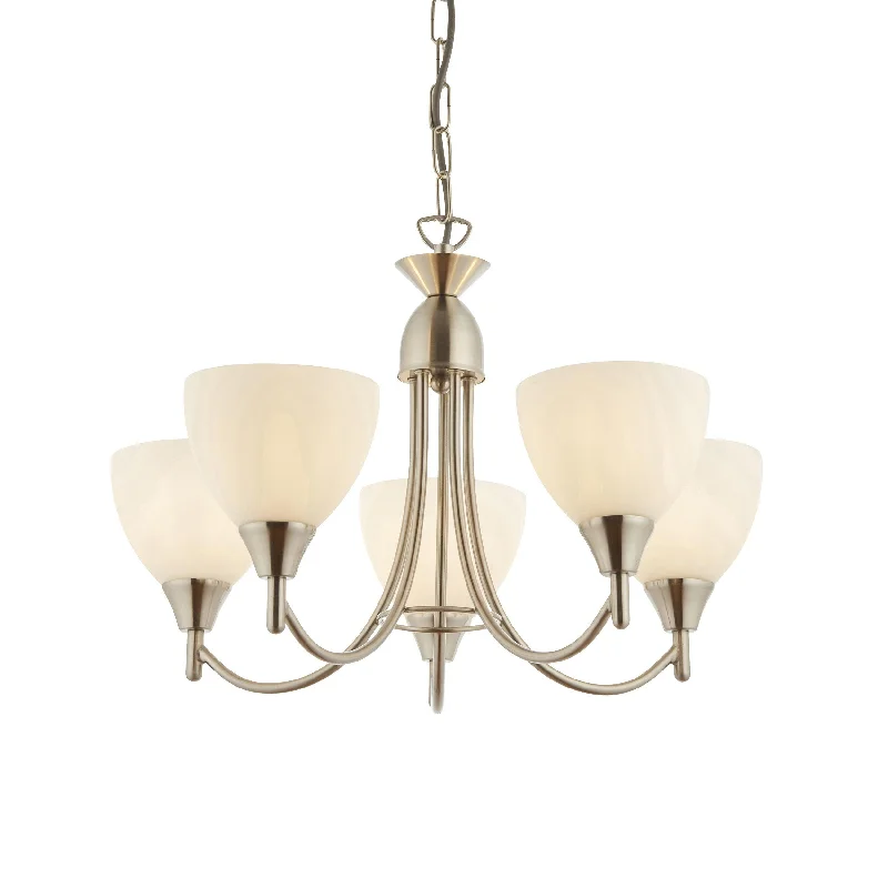 Glass Ceiling Lights with Frosted, Colored, or Etched GlassAlton 5lt pendant