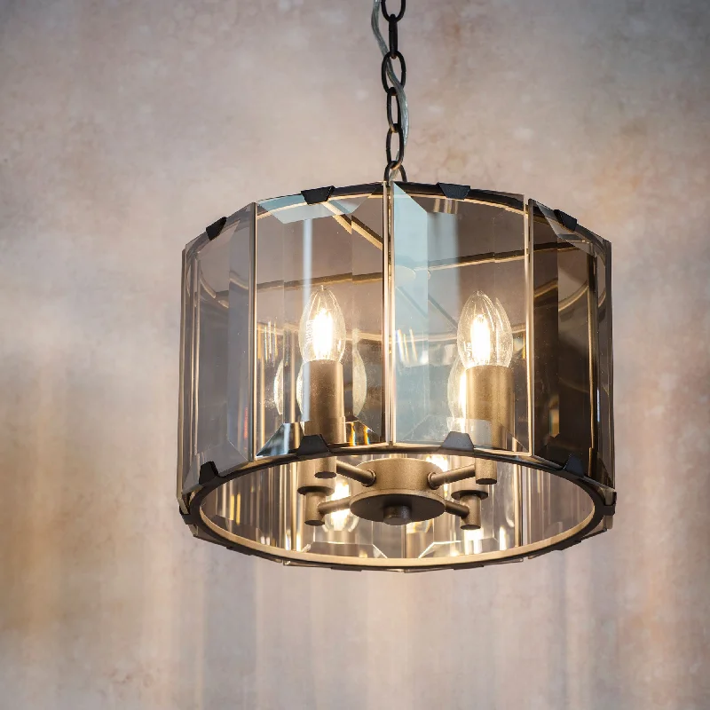 Gothic Ceiling Lights with Dark Metalwork and Pointed ArchesClooney 4lt pendant