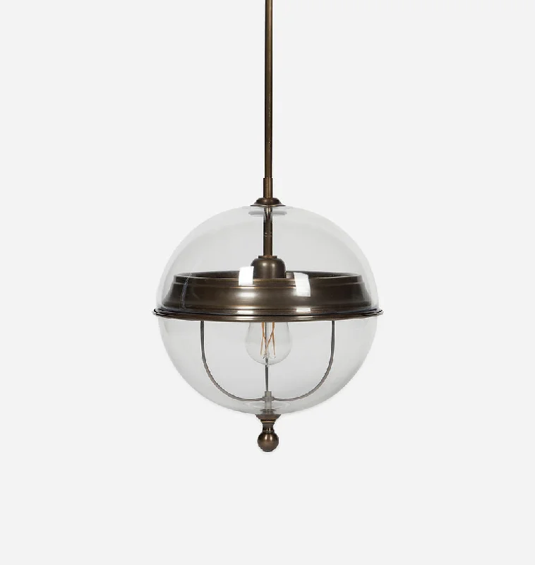 Metal Ceiling Lights in Brass, Copper, Stainless Steel, and IronLivorno Brass & Glass Globe Pendant Metal Ceiling Lights in Brass, Copper, Stainless Steel, and IronLivorno Brass & Glass Globe Pendant
