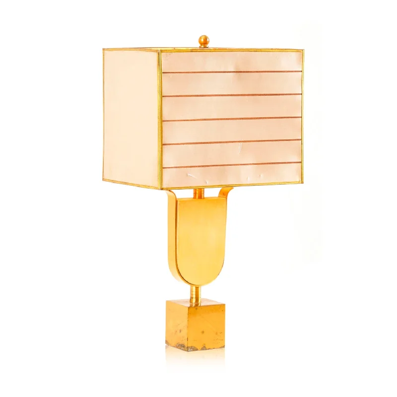 industrial style table lamps with exposed bulbs for loft apartmentsGold Table Lamp with Striped Square Shade industrial style table lamps with exposed bulbs for loft apartmentsGold Table Lamp with Striped Square Shade