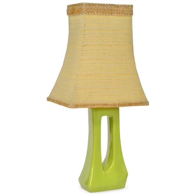rustic farmhouse table lamps for cozy kitchensGreen Table Lamp #3