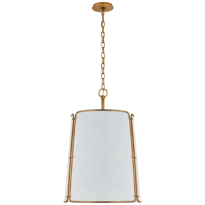 Hand-Rubbed Antique Brass / White Shade