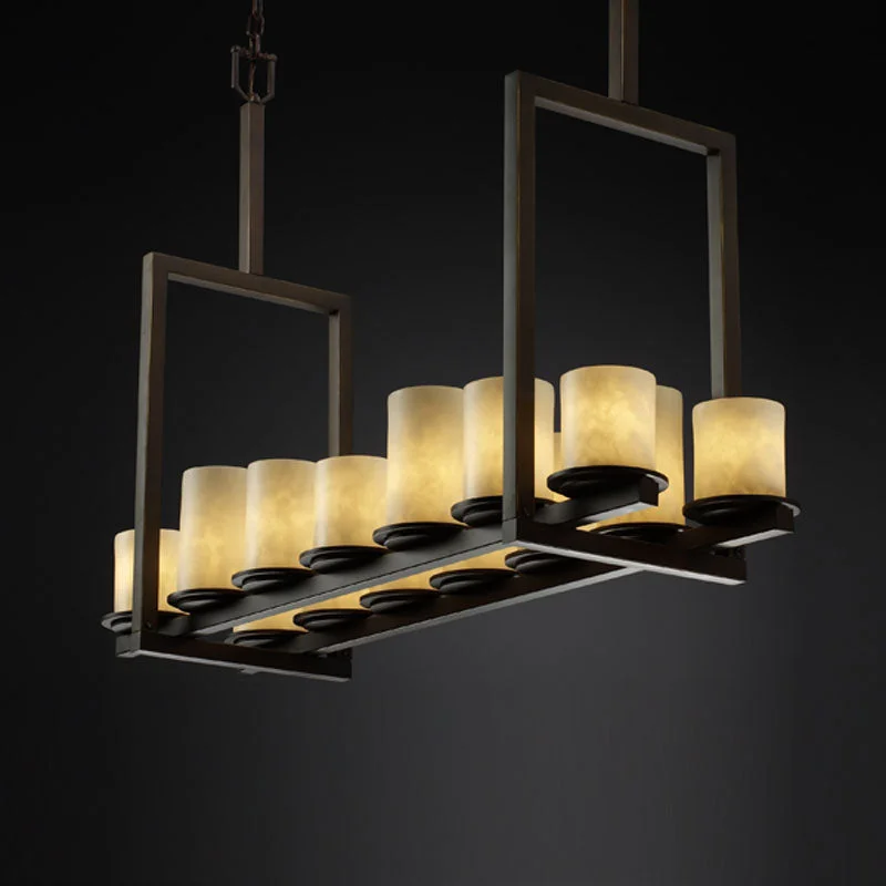 Glass Ceiling Lights with Frosted, Colored, or Etched GlassJustice Designs Clouds CLD-8764-10-DBRZ Pendant Light - Dark Bronze