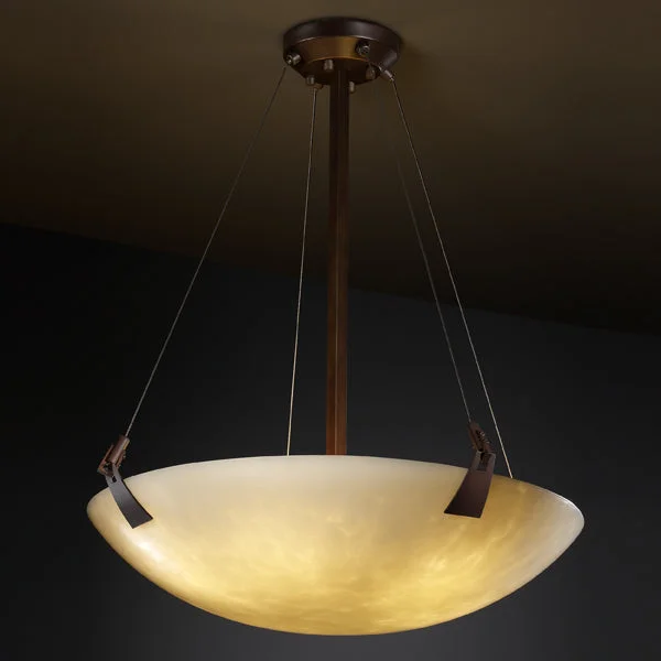 Scandinavian Style Ceiling Lights with Light Wood AccentsJustice Designs Clouds CLD-9641-35-DBRZ-LED3-3000 Pendant Light - Dark Bronze