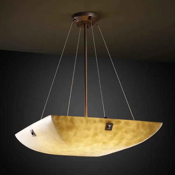 Indian - Themed Ceiling Lights with Intricate Filigree and Mirror WorkJustice Designs Clouds CLD-9661-25-DBRZ-F4-LED3-3000 Pendant Light - Dark Bronze