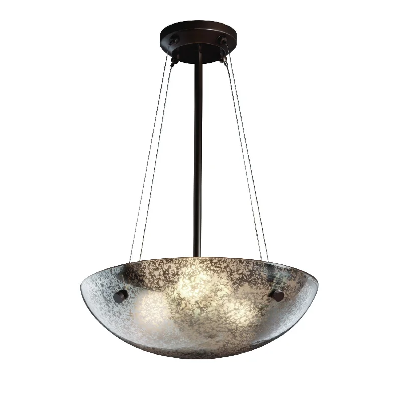African - Inspired Ceiling Lights with Tribal Patterns and Natural MaterialsJustice Designs Fusion FSN-9661-35-MROR-DBRZ-F1 Pendant Light - Dark Bronze