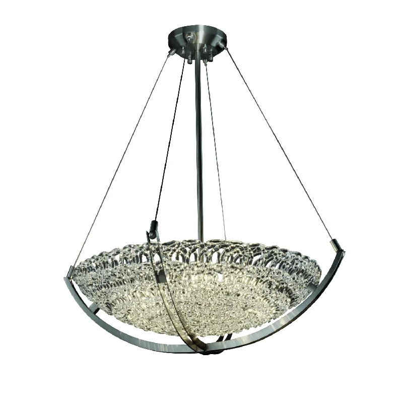 Contemporary Ceiling Lights with Unique, Abstract ShapesJustice Designs Veneto Luce GLA-9722-35-LACE-NCKL Pendant Light - Brushed Nickel