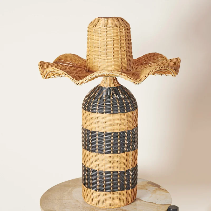leather table lamps with a distressed texture for a rugged charmCharlies Stripes Rattan Lamp leather table lamps with a distressed texture for a rugged charmCharlies Stripes Rattan Lamp