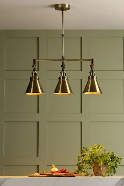 Industrial Style Ceiling Lights with Exposed Bulbs and Metal CagesLaura Ashley Rufus 3lt Bar Pendant Antique Brass Industrial Style Ceiling Lights with Exposed Bulbs and Metal CagesLaura Ashley Rufus 3lt Bar Pendant Antique Brass