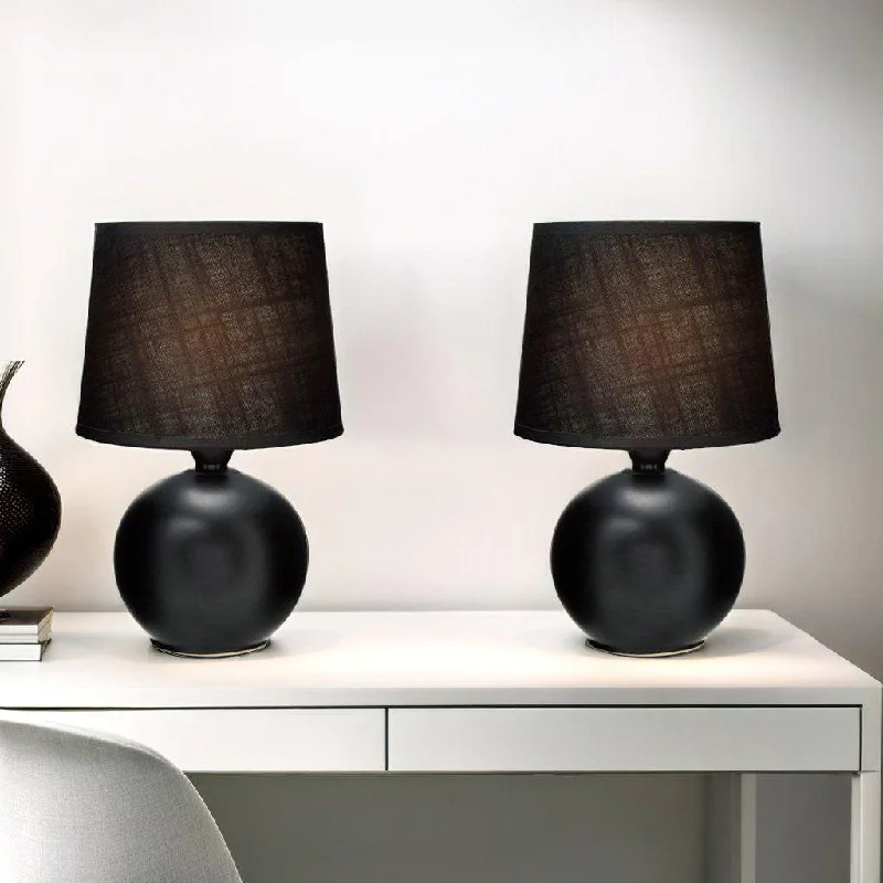 glass table lamps with a frosted surface for soft light diffusionSet of 2 Mila Black Ceramic Table Lamp - Linen Shade, 220mm High, PL0049 glass table lamps with a frosted surface for soft light diffusionSet of 2 Mila Black Ceramic Table Lamp - Linen Shade, 220mm High, PL0049