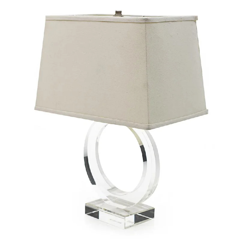 bohemian table lamps with colorful patterns for eclectic bedroomsLucite Ring Lamp