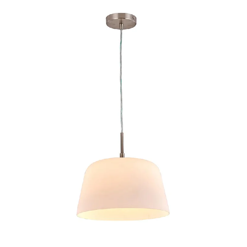 Japanese - Inspired Ceiling Lights with Shoji - Screen - like DiffusersLux industrial Pendant Light Large in Brushed Chrome and Opal White Glass Eurotech - VP319L Japanese - Inspired Ceiling Lights with Shoji - Screen - like DiffusersLux industrial Pendant Light Large in Brushed Chrome and Opal White Glass Eurotech - VP319L