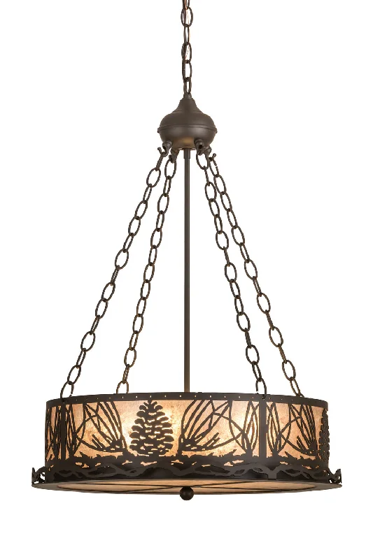Japanese - Inspired Ceiling Lights with Shoji - Screen - like DiffusersFour Light Pendant