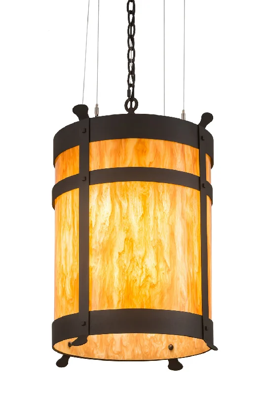 Gothic Ceiling Lights with Dark Metalwork and Pointed ArchesSix Light Pendant