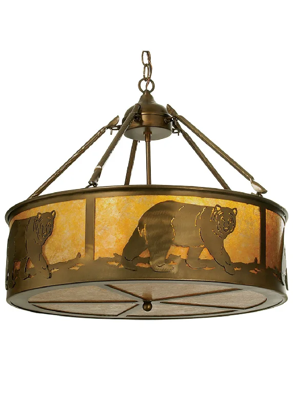 Scandinavian Style Ceiling Lights with Light Wood AccentsFour Light Pendant