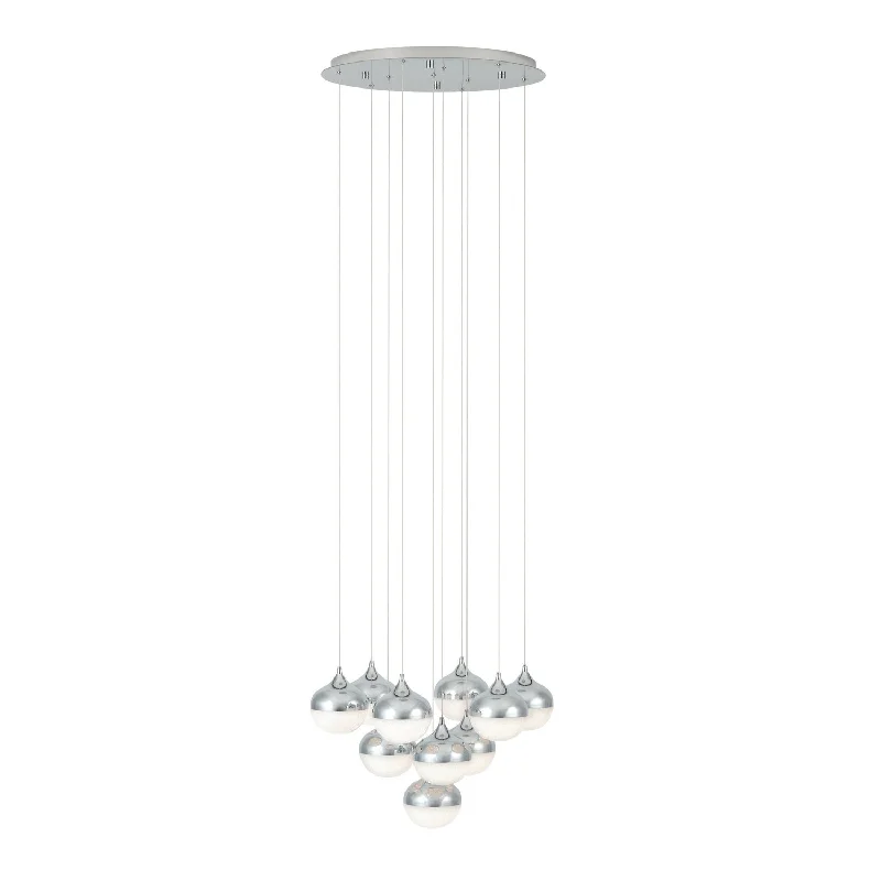 Rustic Ceiling Lights with Reclaimed Wood and Distressed FinishesMioglia LED Pendant Light 10Lt 3000k in Chrome and Granille White Rustic Ceiling Lights with Reclaimed Wood and Distressed FinishesMioglia LED Pendant Light 10Lt 3000k in Chrome and Granille White