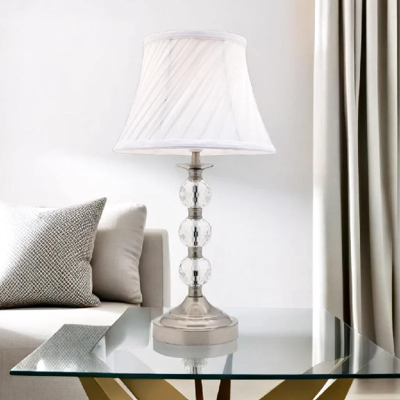 glass table lamps with a frosted surface for soft light diffusionOwen Touch Table Lamp in Brushed Chrome