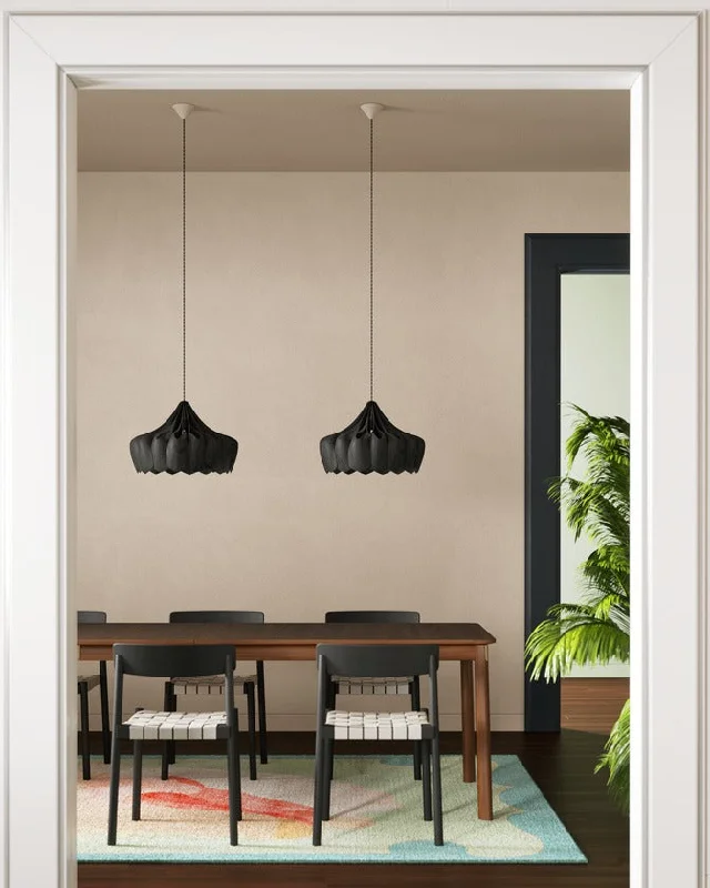 Scandinavian Style Ceiling Lights with Light Wood AccentsPilke Pioni Large Pendant Black Scandinavian Style Ceiling Lights with Light Wood AccentsPilke Pioni Large Pendant Black