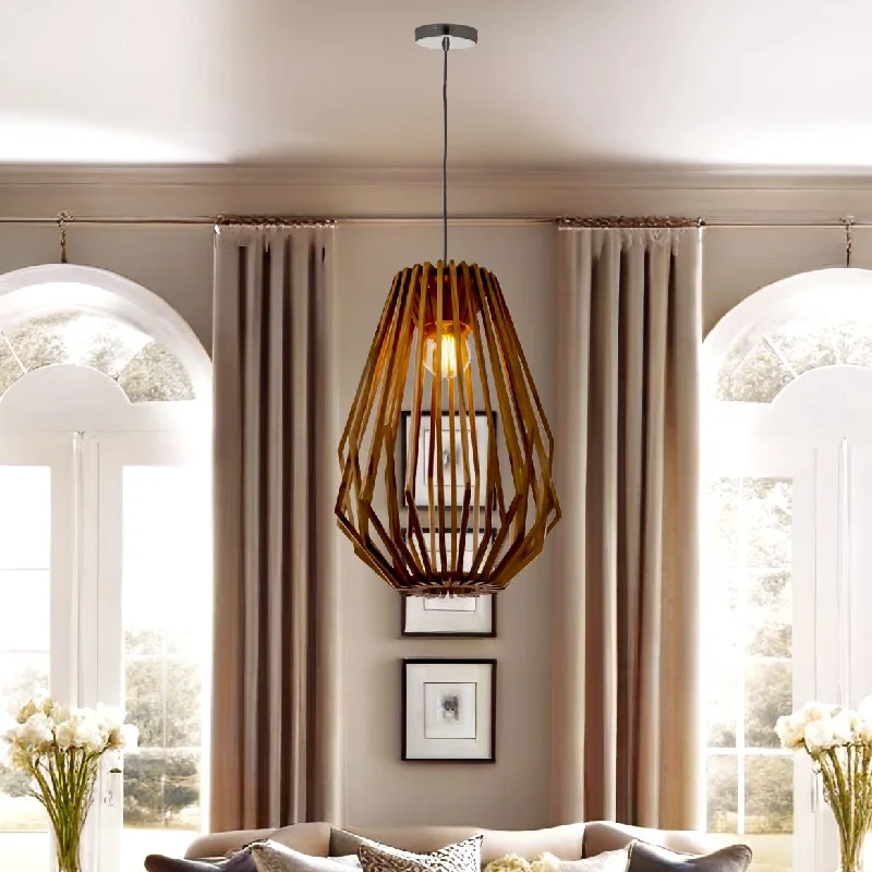 Tropical - Themed Ceiling Lights with Palm - Leaf Shapes and Rattan WrapsLavena Pendant Light Long in Black or Wood Tropical - Themed Ceiling Lights with Palm - Leaf Shapes and Rattan WrapsLavena Pendant Light Long in Black or Wood