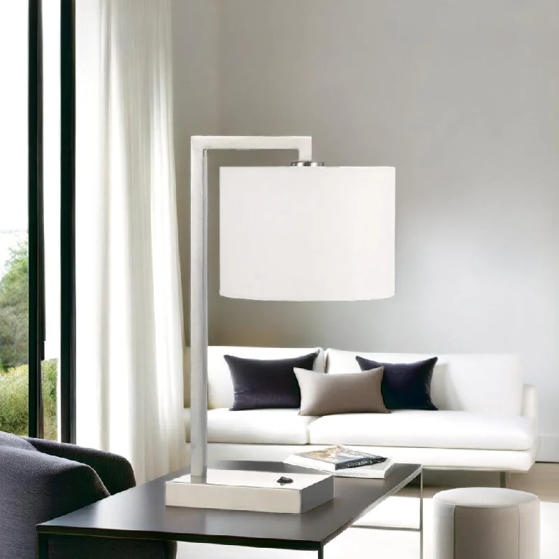 industrial style table lamps with exposed bulbs for loft apartmentsSala Modern Table Lamp in Nickel/White Linen industrial style table lamps with exposed bulbs for loft apartmentsSala Modern Table Lamp in Nickel/White Linen
