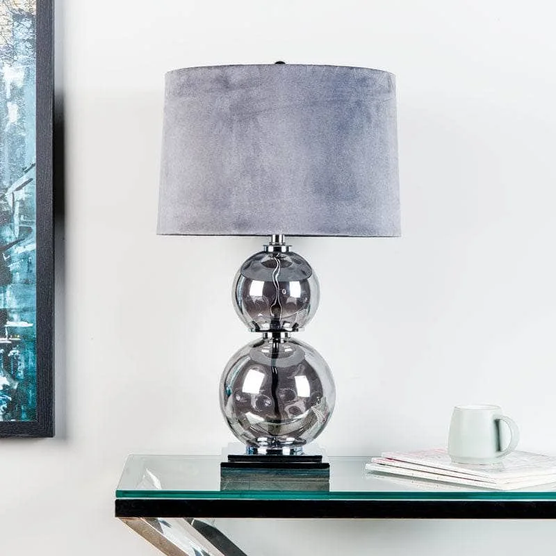 coastal style table lamps with nautical elements for beach housesShamrock Metallic Glass Lamp With Grey Shade coastal style table lamps with nautical elements for beach housesShamrock Metallic Glass Lamp With Grey Shade