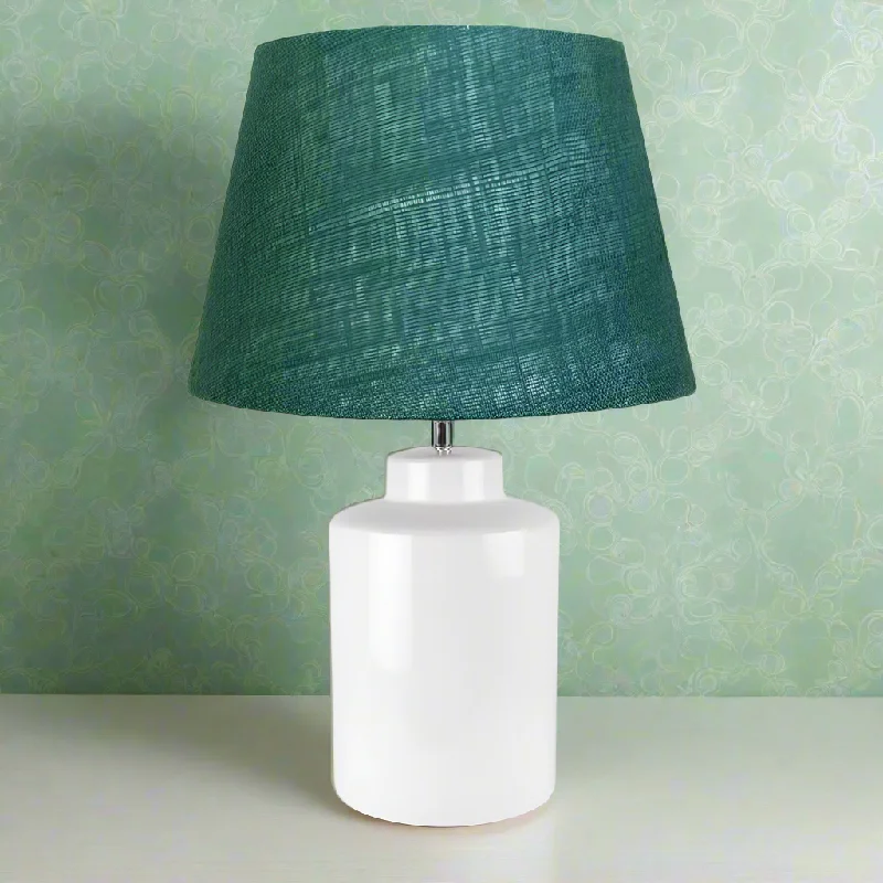 crystal table lamps with dazzling prisms for a glamorous effectSmall White Ceramic Table Lamp with Green Linen Shade 42 cm crystal table lamps with dazzling prisms for a glamorous effectSmall White Ceramic Table Lamp with Green Linen Shade 42 cm