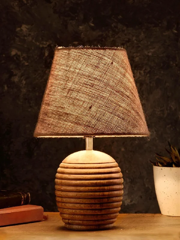 industrial style table lamps with exposed bulbs for loft apartmentsStriped Wooden Brown Lamp with Brown Jute Shade industrial style table lamps with exposed bulbs for loft apartmentsStriped Wooden Brown Lamp with Brown Jute Shade