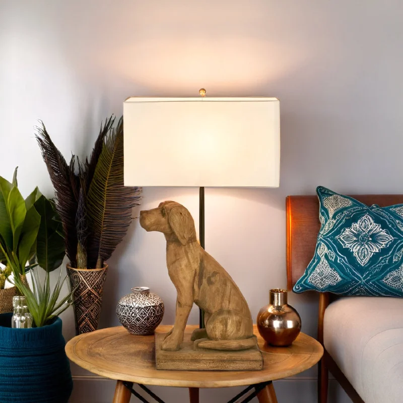 bohemian table lamps with colorful patterns for eclectic bedroomsThelma Wooden Dog Table Lamp Large in Weather Barn Zaffero bohemian table lamps with colorful patterns for eclectic bedroomsThelma Wooden Dog Table Lamp Large in Weather Barn Zaffero